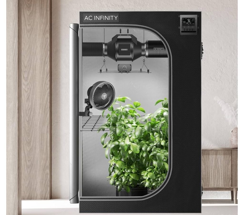 Our Affiliates - AC Infinity Advance Grow System 2x4, 2-Plant Kit, WiFi-Integrated Grow Tent Kit, Automate Ventilation, Circulation, Schedule Full Spectrum Samsung LM301H LED Grow Light, 2000D Mylar Tent