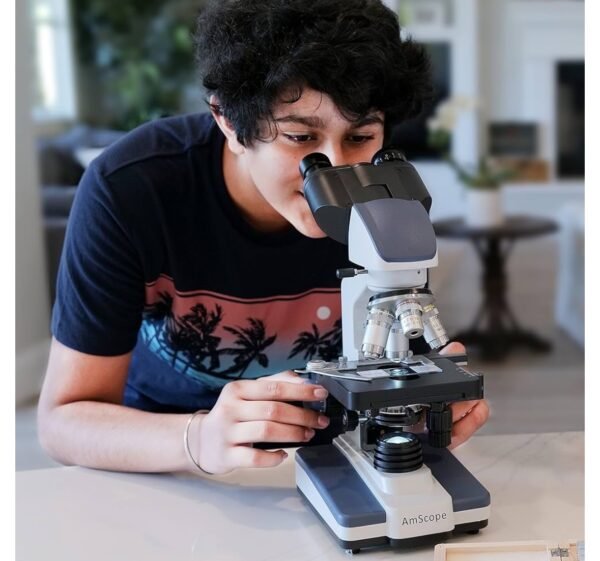 Our Affiliates - AmScope B120C Series Student & Professional LED Binocular Compound Microscope - 40X-2500X Magnification - Features Siedentopf Head & 3D Mechanical Stage - Image 5