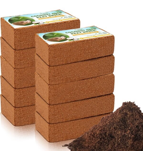 Legigo Pack of 1 Organic Coco Coir Bricks- 100% Natural Compressed Coco Peat Brick Coconut Fiber Substrate with Low EC& pH Balance, Coir +- 1.4lbs (625g) - Image 2